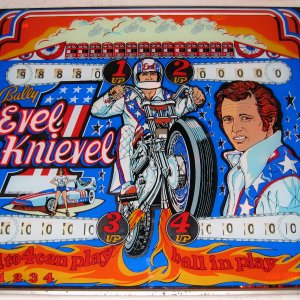Evel Knievel (Bally, 1977) Backglass