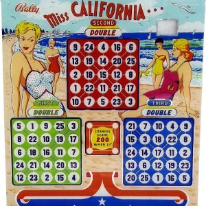 Miss California (Bally, 1952) Backglass