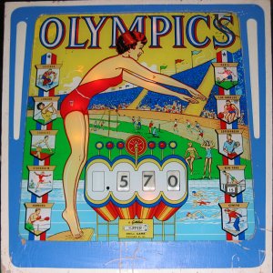 Olympics (Gottlieb, 1962) Backglass