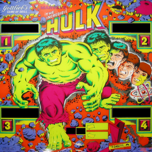 The Incredible Hulk (Gottlieb, 1979) Backglass
