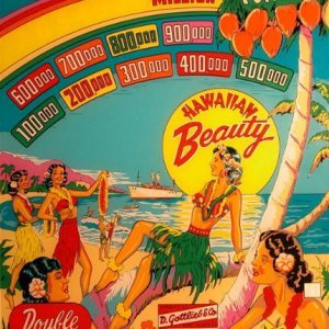 Hawaiian Beauty (Gottlieb, 1954) Backglass