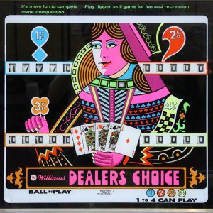 Dealers Choice (Williams, 1974) Backglass