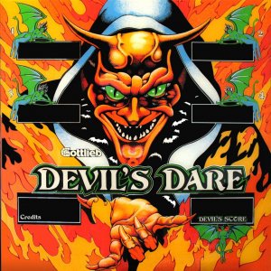 Devil's Dare pre-production (Gottlieb, 1982)(Doug Watson) Backglass