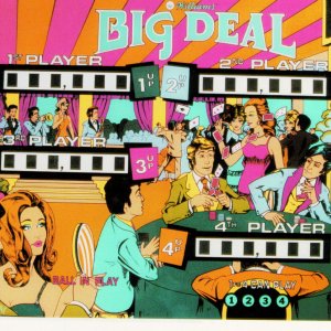 Big Deal (Williams, 1977) Backglass