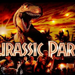 Jurassic Park (Data East, 1993) Lit (Liteuser) Backglass