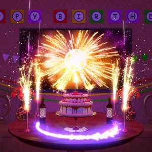 Magical Happy Birthday Animation Song With Fireworks and Sparklers