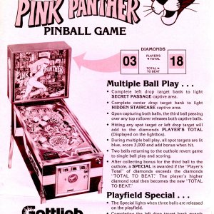 Pink Panther (Gottlieb, 1981) Mono Flyer (Front)