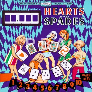 Hearts And Spades (Gottlieb, 1969) (PBA) Backglass