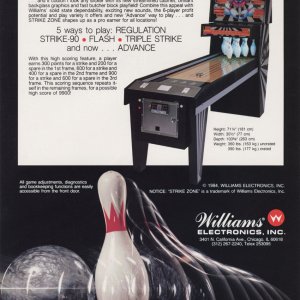 Strike Zone (Williams, 1984) Flyer p1B