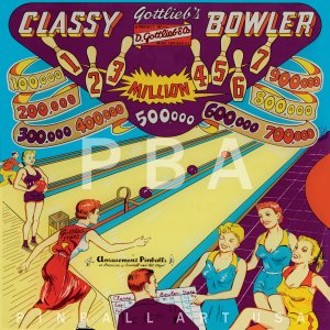 Classy Bowler (Gottlieb, 1956) (PBA) Backglass