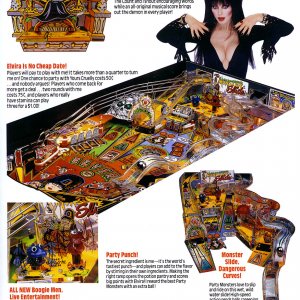 Elvira and the Party Monsters (Midway, 1989) Flyer p3
