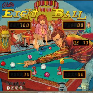 Eight Ball (Bally, 1977) (JPR) Backglass