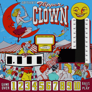 Flipper Clown (Gottlieb, 1962) (JPR) Backglass