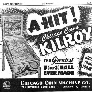 Kilroy (Chicago Coin, 1947) ad