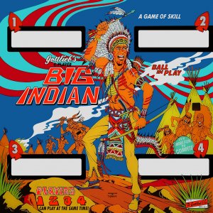 Big Indian (Gottlieb, 1974) (JPR) Backglass