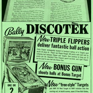 Discotek (Bally, 1965) Flyer
