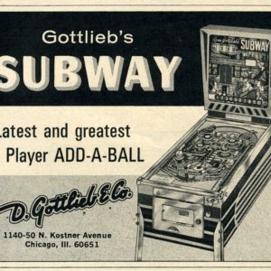 Subway (Gottlieb, 1966) Cash Box Ad