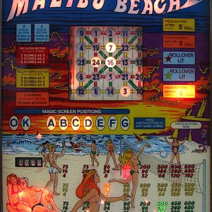 Malibu Beach (Bally, 1978) (Lit) (IkeS WIP) Backglass