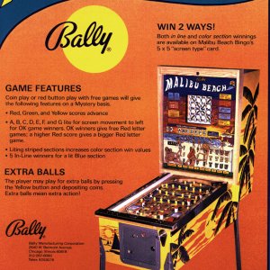 Malibu Beach (Bally, 1978) Flyer