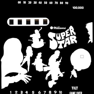 Super Star (Williams, 1972,) (Reverse) (BGResto) Backglass