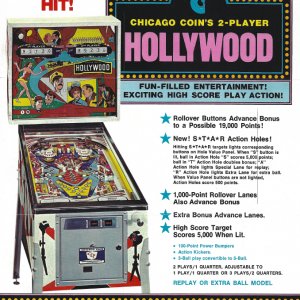 Hollywood (Chicago Coin, 1976) Flyer