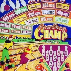 Bowling Champ (Gottlieb, 1949) (Waifu&Sharp) Backglass