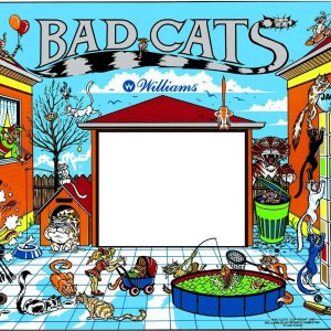 Bad Cats (Williams, 1989) Backglass
