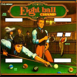 Eight Ball Champ (Bally, 1985) Backglass