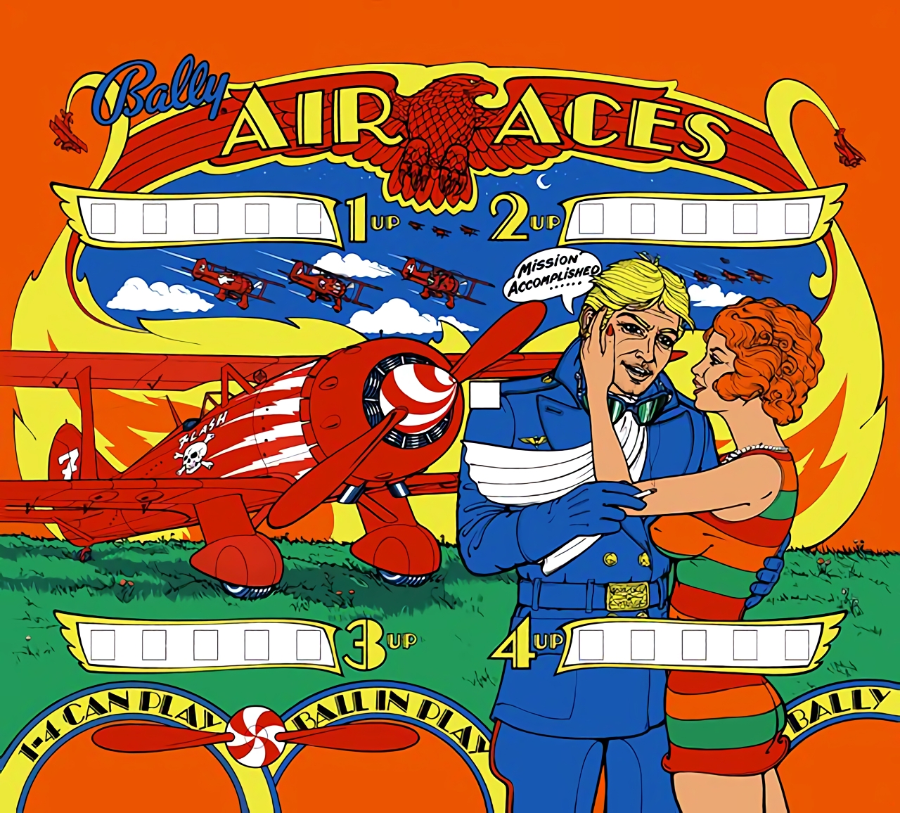 Air Aces (Bally, 1974) (IkeS) Backglass