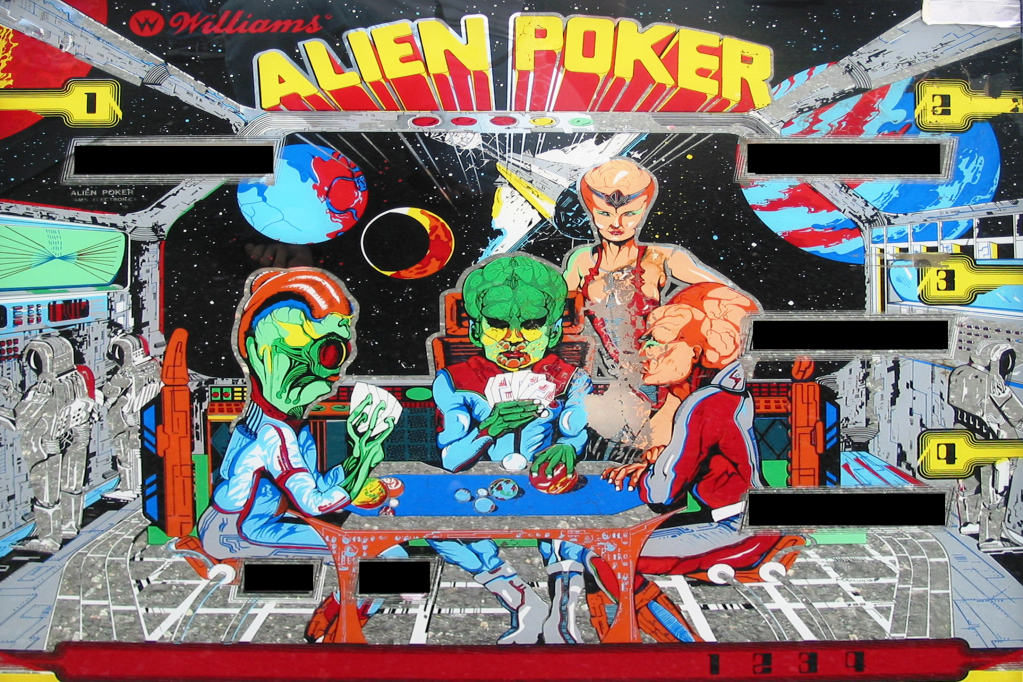 Alien Poker (Williams, 1980) Backglass