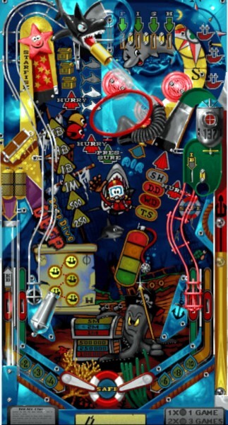 Aquatic Adventure / Absolute Pinball (21st Century, 1996) Playfield