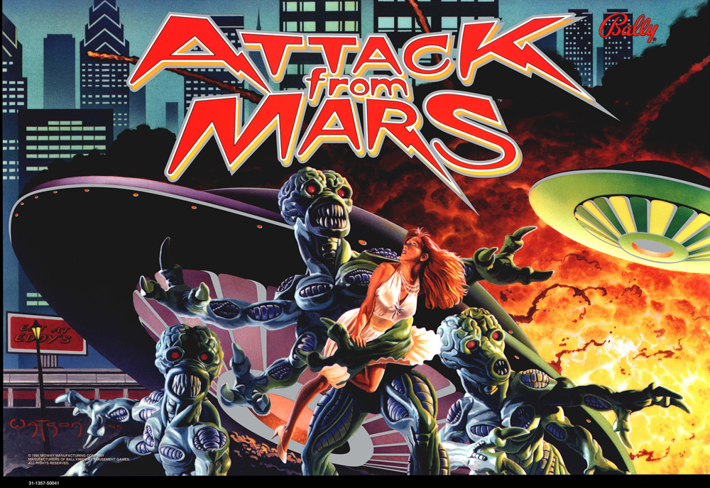 Attack from Mars (Midway, 1995) (CPR) Backglass