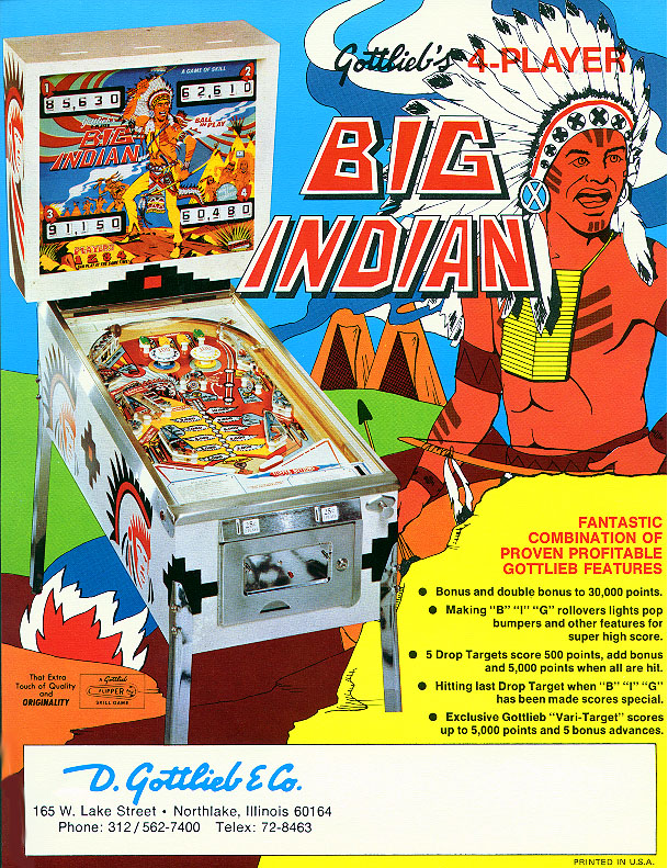 Big Indian (Gottlieb, 1974) Flyer