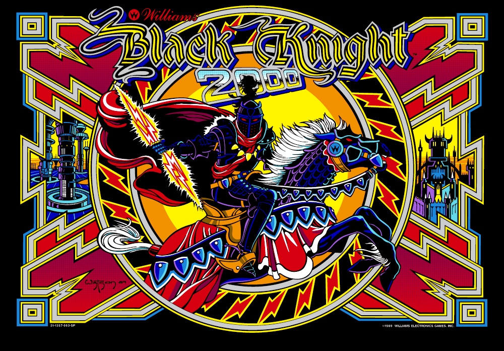 Black Knight 2000 (Williams, 1989) (CPR) Backglass