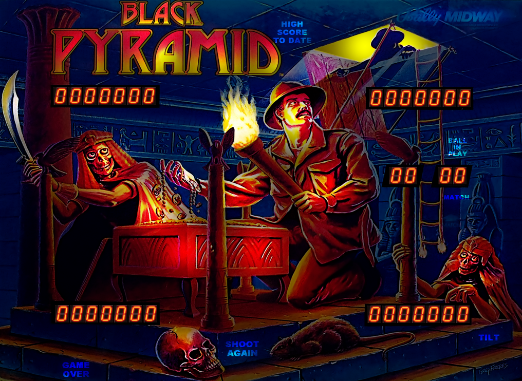 Black Pyramid (Bally, 1984) (HauntFreaks) Backglass