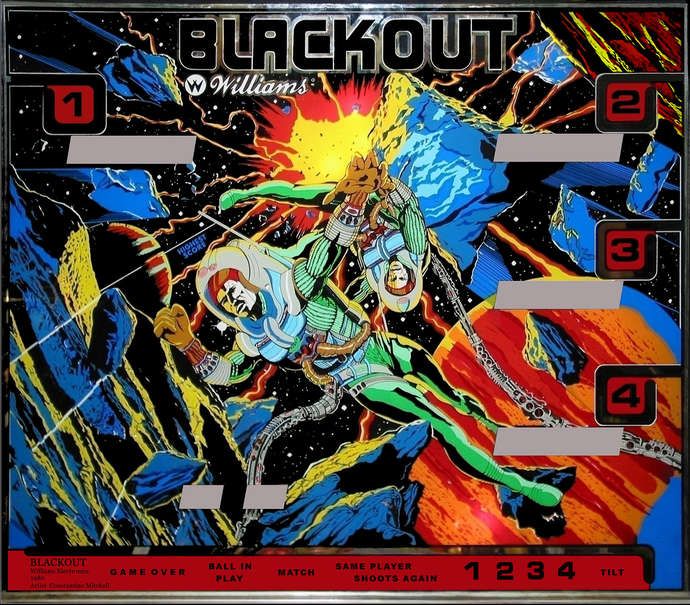 Blackout (Williams, 1980) Backglass