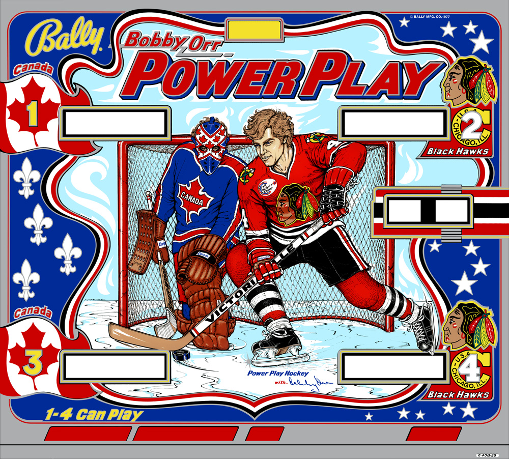 Bobby Orr Power Play (Bally, 1977) (CPR) Backglass