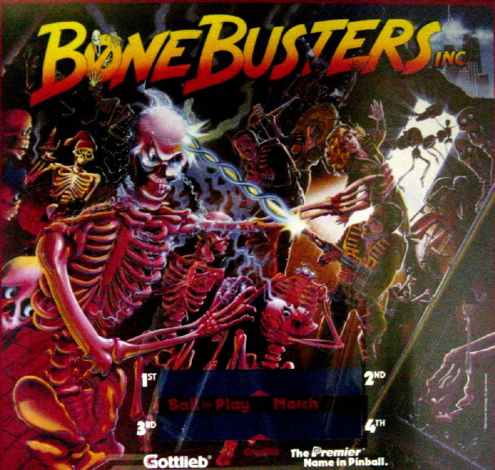 Bone Busters Inc. (Gottlieb, 1989) Backglass