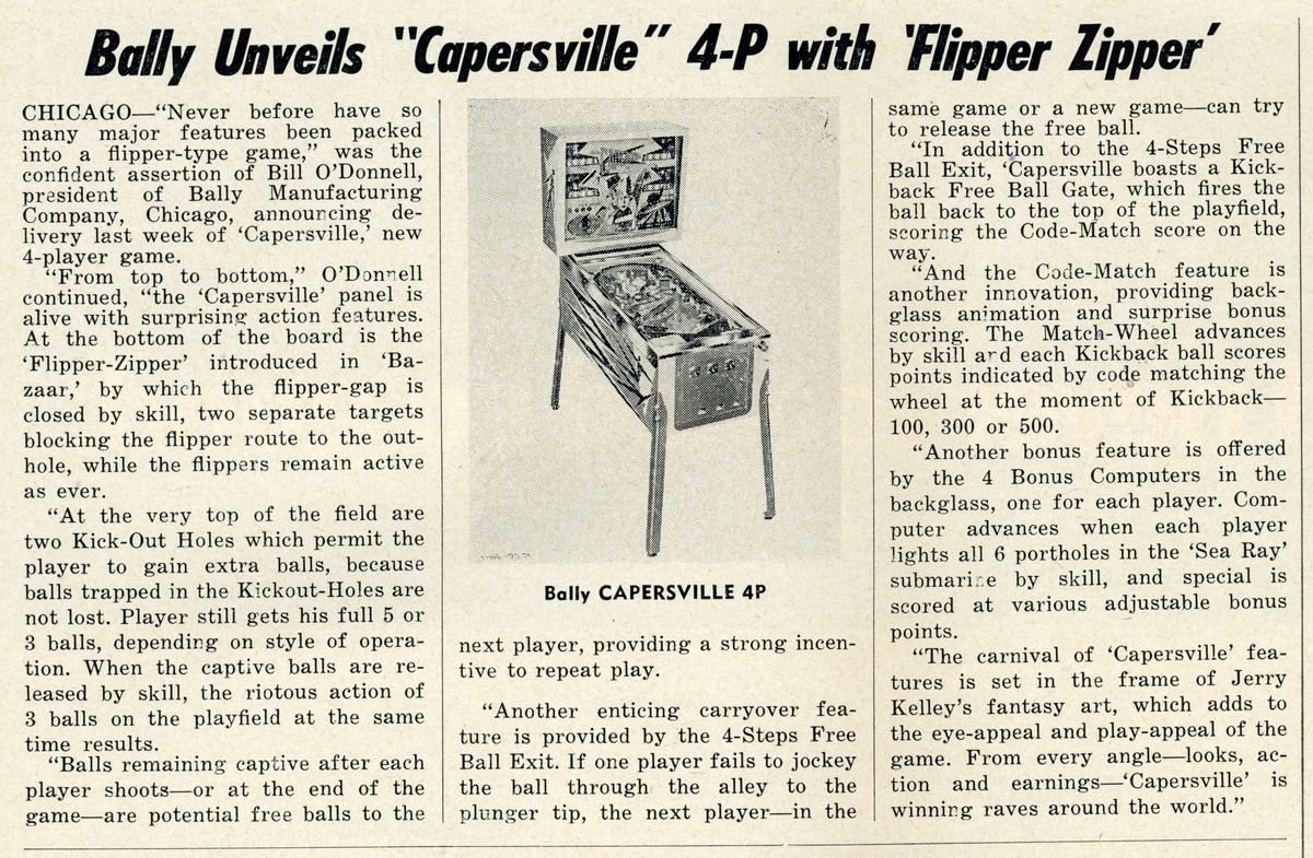 Capersville (Bally, 1966) Article