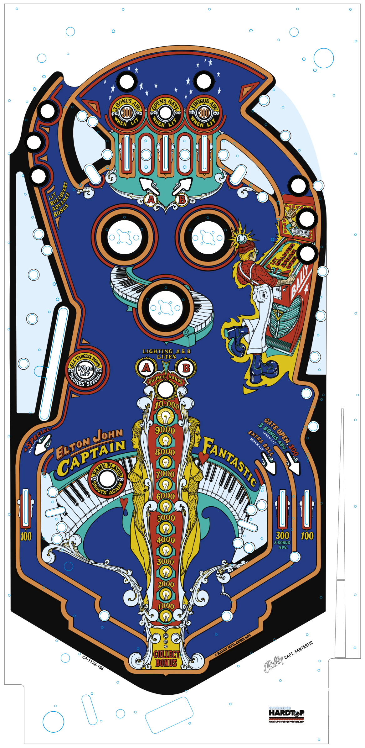 Captain Fantastic (Bally, 1976) Playfield