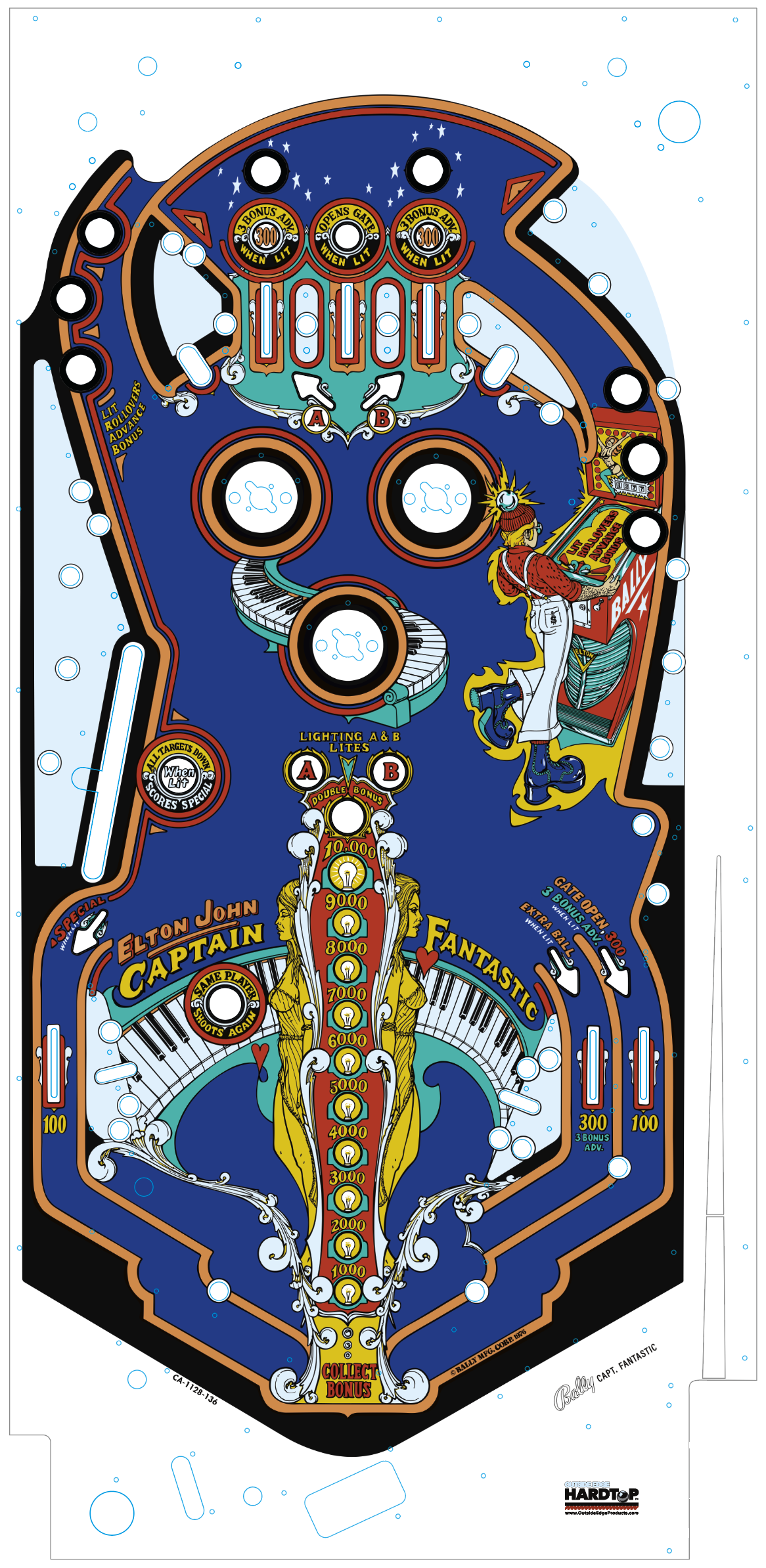 Captain Fantastic (Bally, 1976) Playfield | Pinball Nirvana