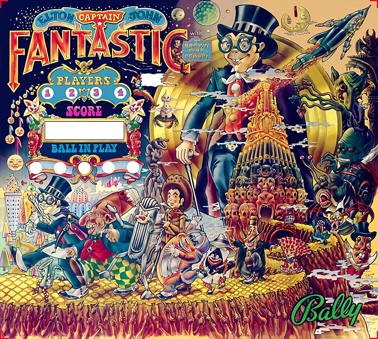Captain Fantastic & The Brown Dirt Cowboy (Bally, 1977) (IkeS) Backglass