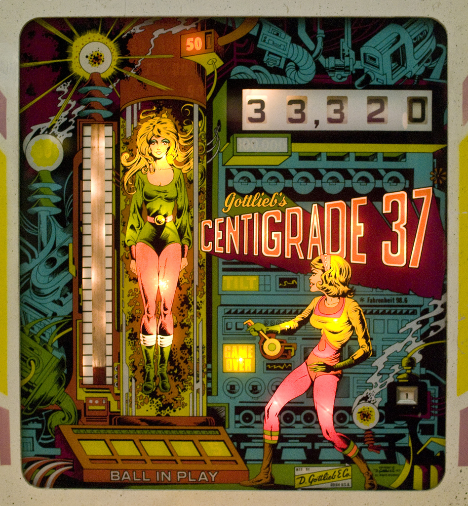 Centigrade 37 (Gottlieb, 1977) (Lit) Backglass