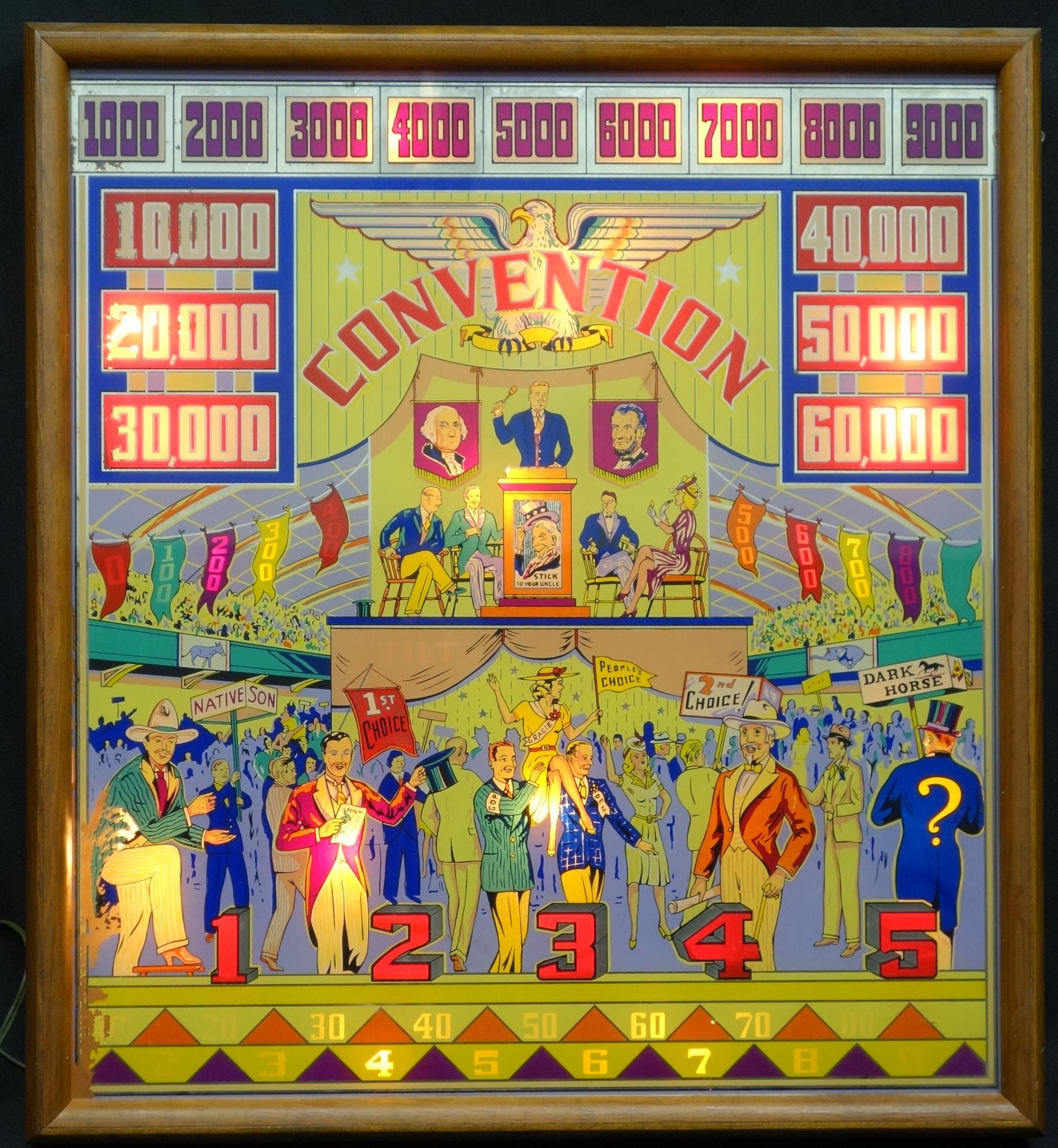 Convention (D. Gottlieb & Co., 1940) Backglass