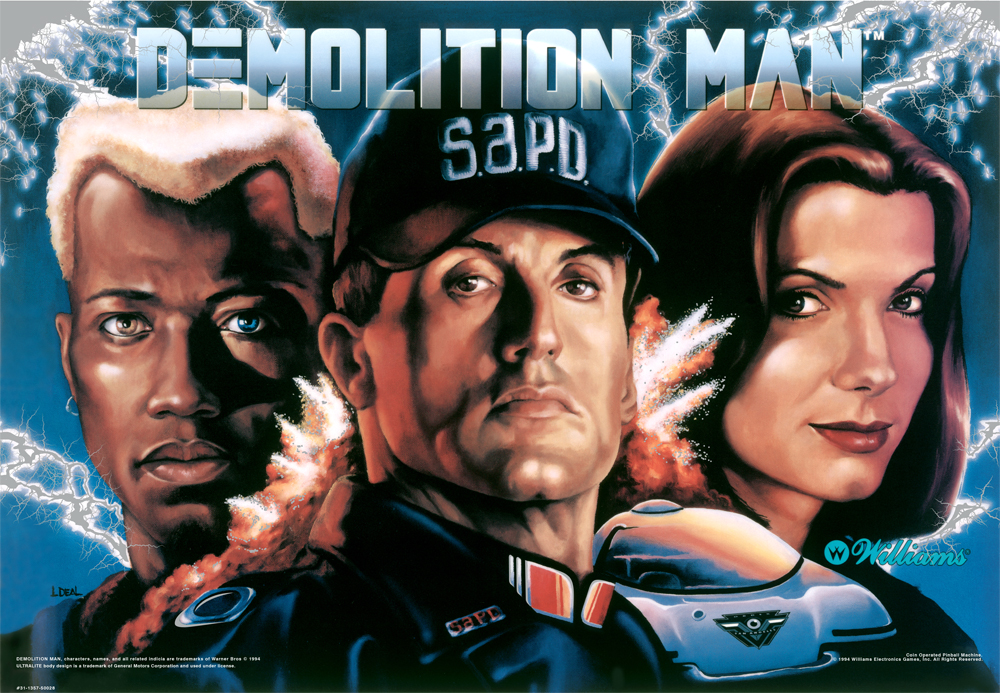 Demolition Man (Williams, 1994) (CPR) Backglass