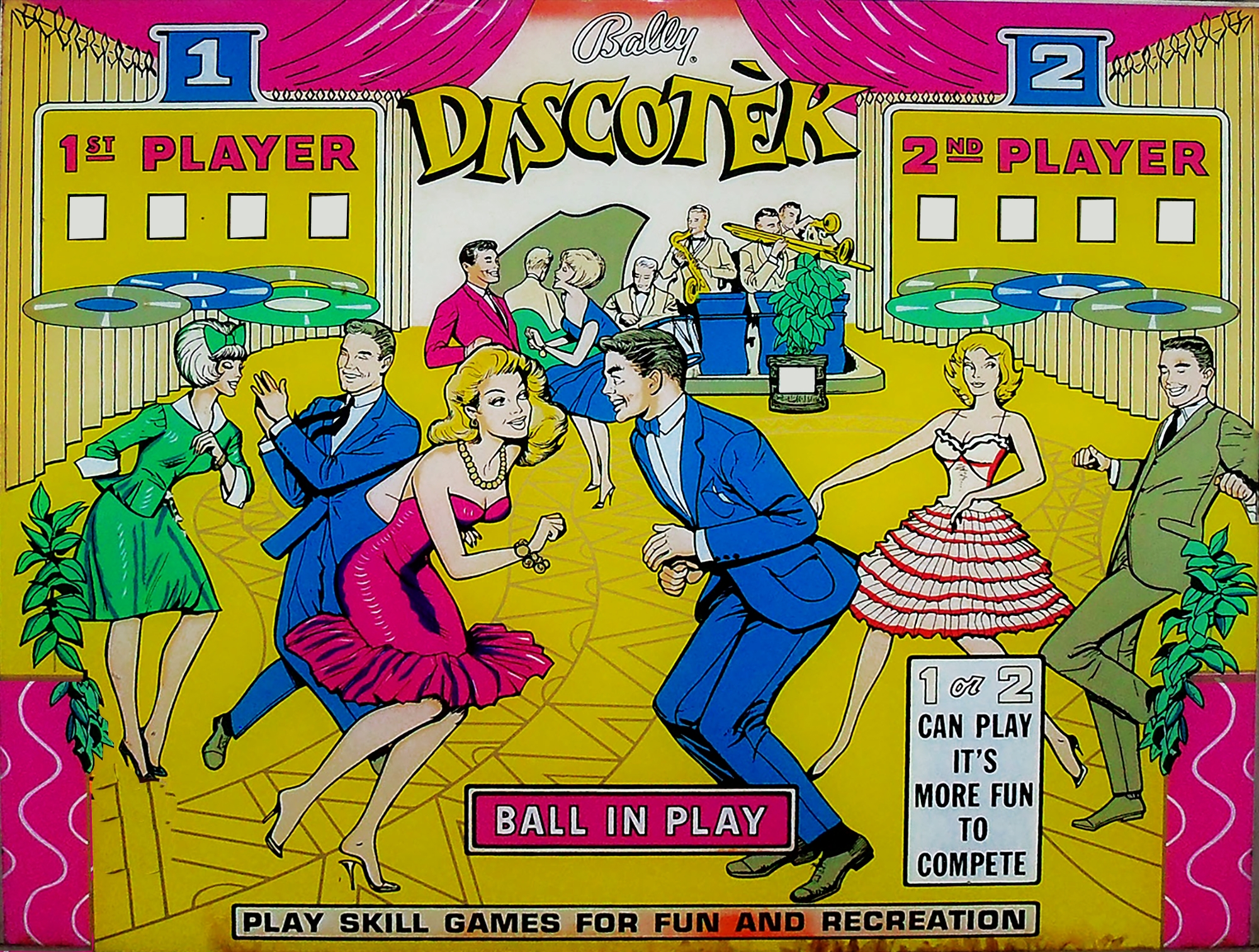 Discotek (Bally, 1965) (Wildman) Backglass