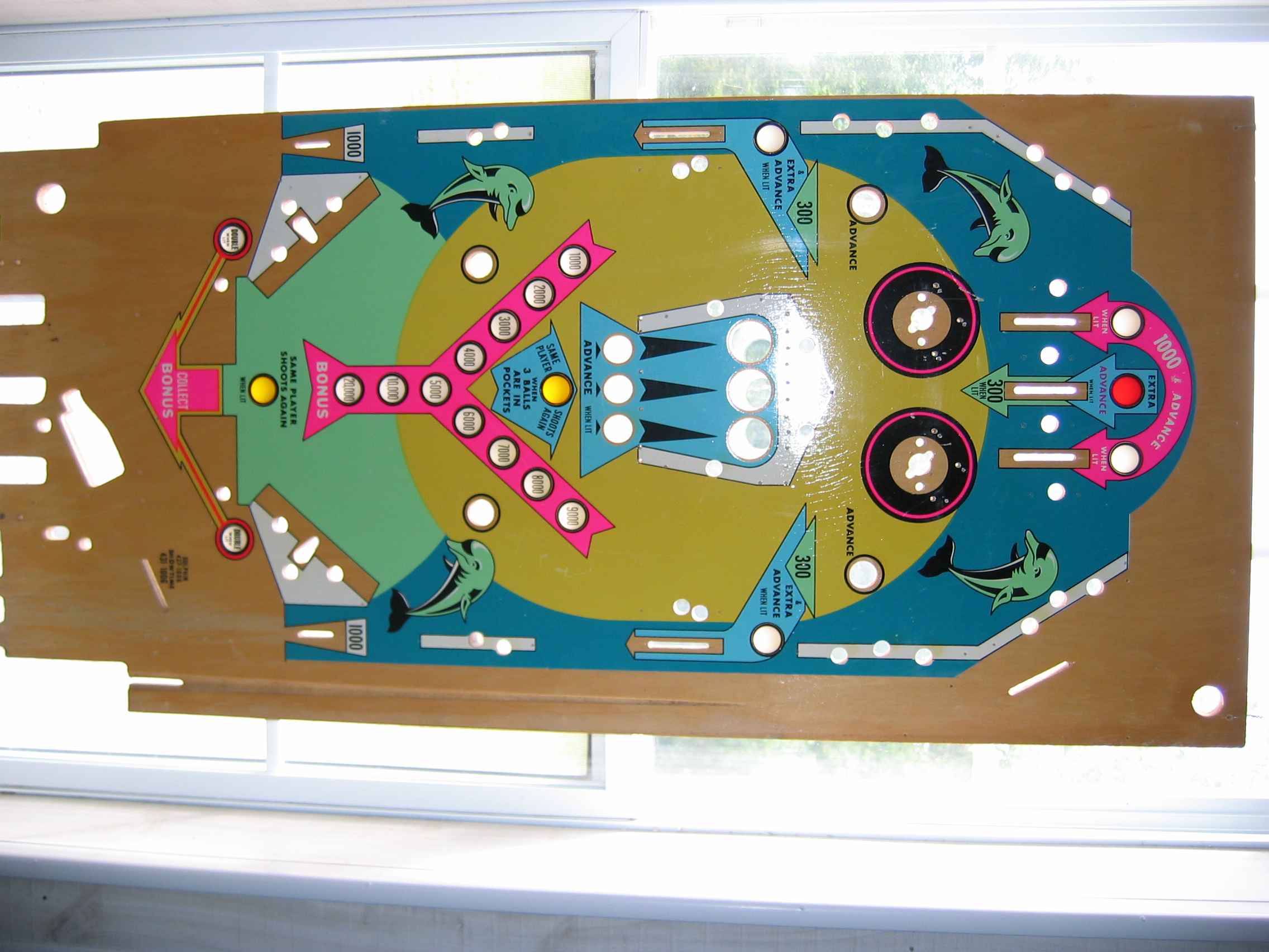 Dolphin (Chicago Coin, 1974) Playfield Bare