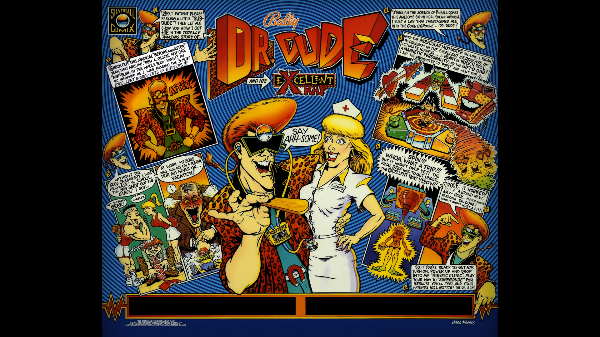 Dr. Dude (Midway, 1990) (M!chelZSF) Backglass