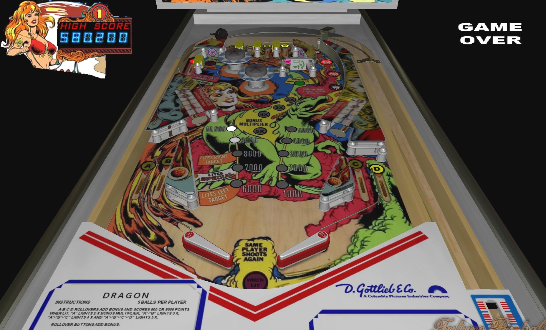 Dragon (Gottlieb, 1978) Playfield