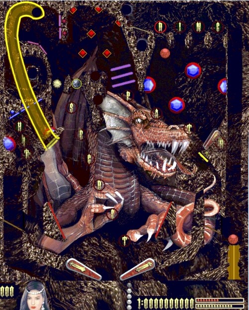 Dragon / Pinball Warriors (Softkey, 1997) Playfield